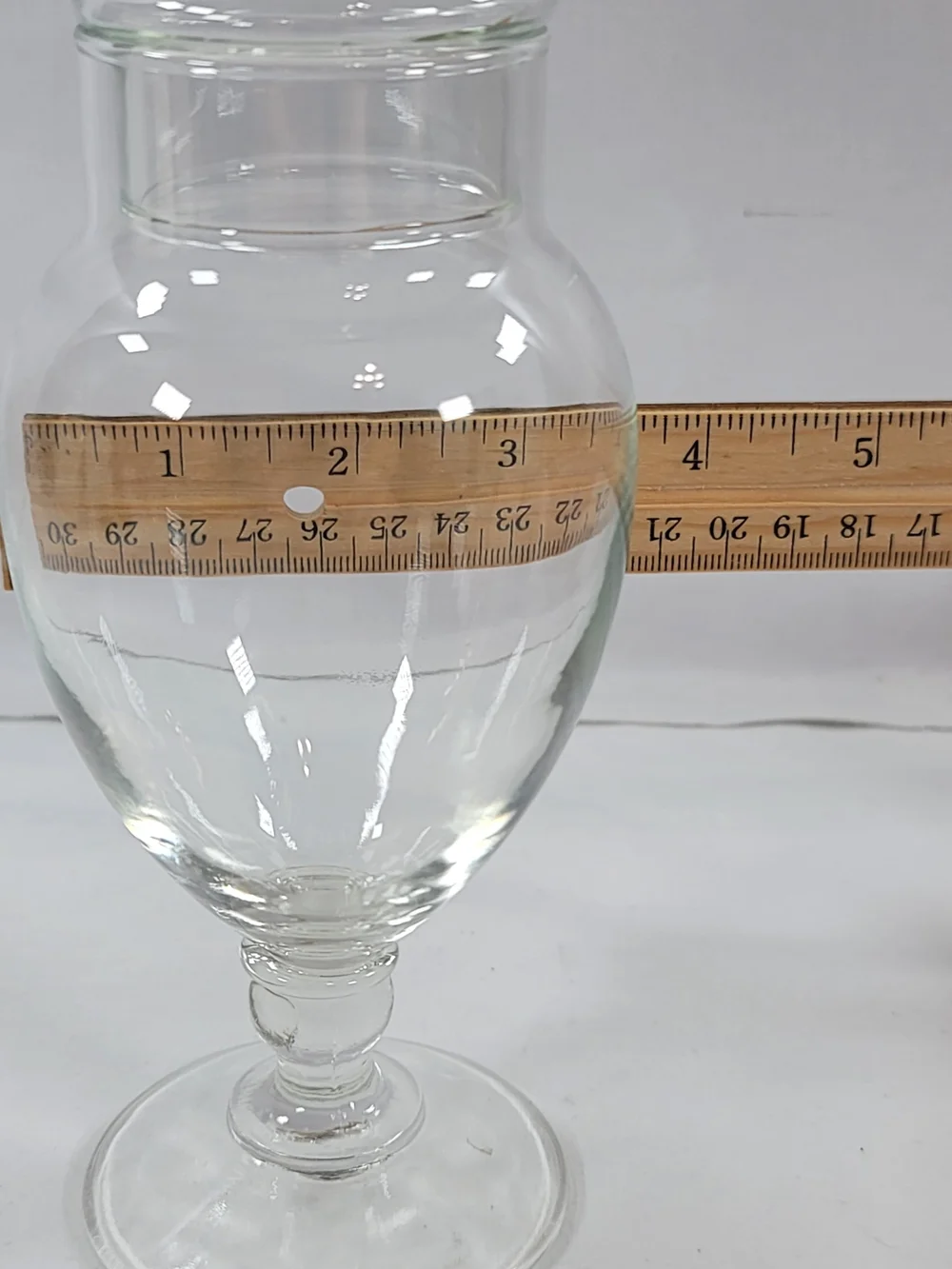 Vintage Footed Clear Glass Apothecary Jar 8